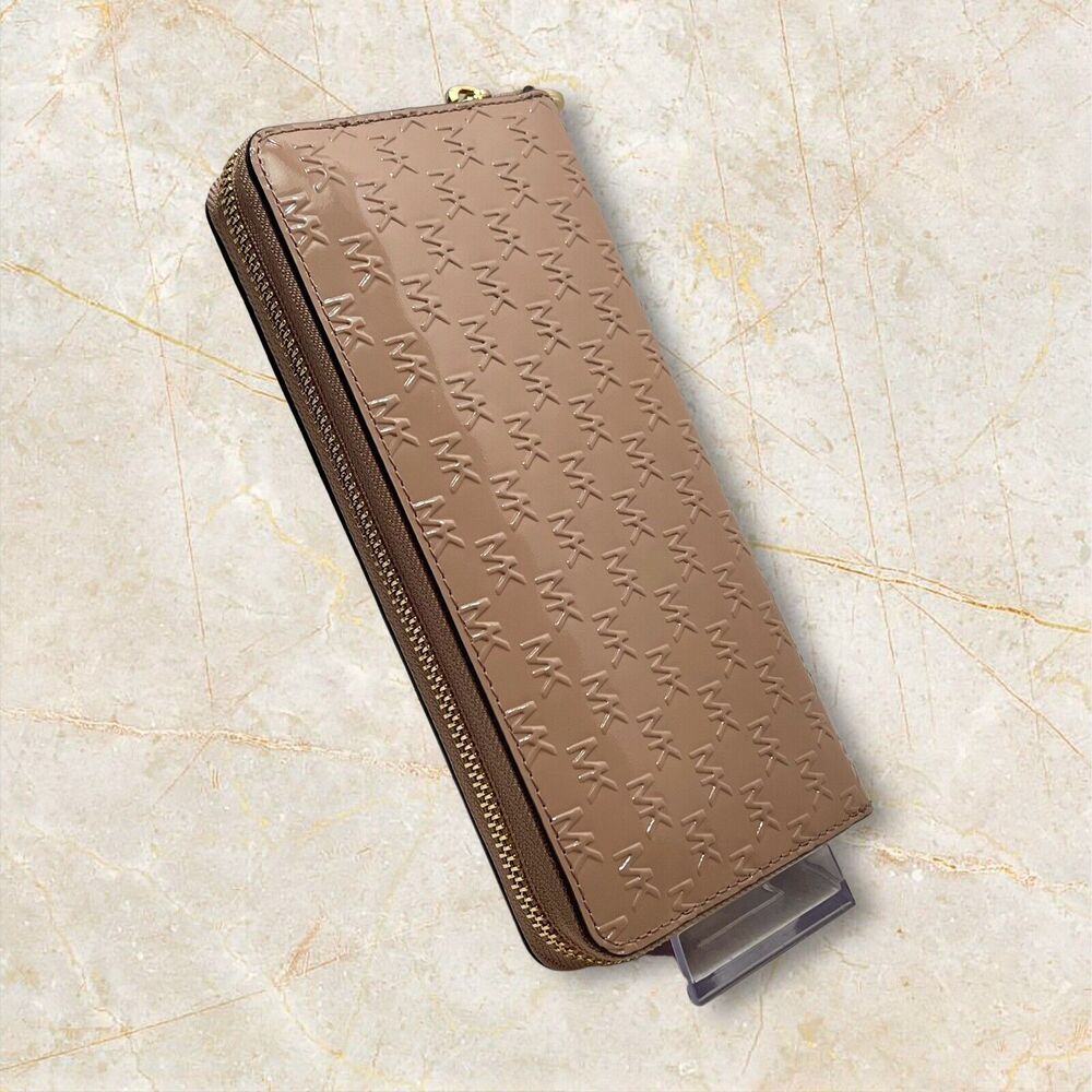 Michael Kors Jet Set SIGNATURE Travel Continental Wallet - Fawn/Gold  NWT - Picture 10 of 12